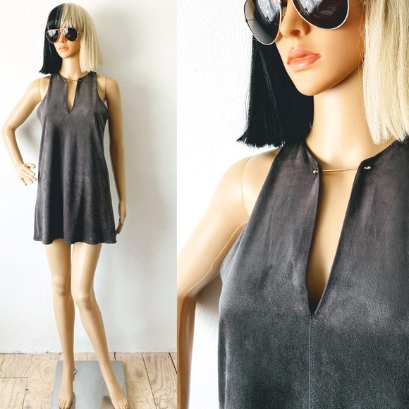 Micromini Shift Dress | Petite Mini Dress | Micro Suede Dress | Velour Dress | S - Picture 1 of 10